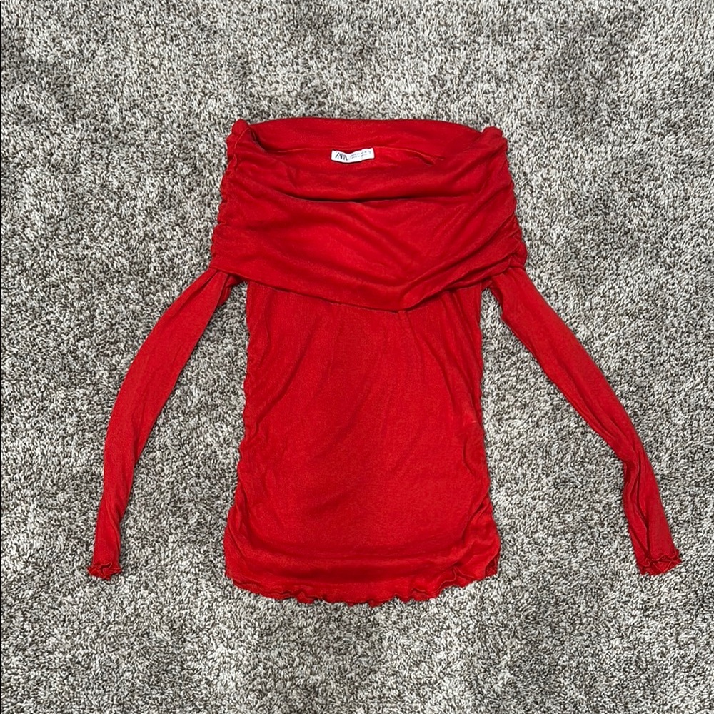 Red Off-Shoulder Top